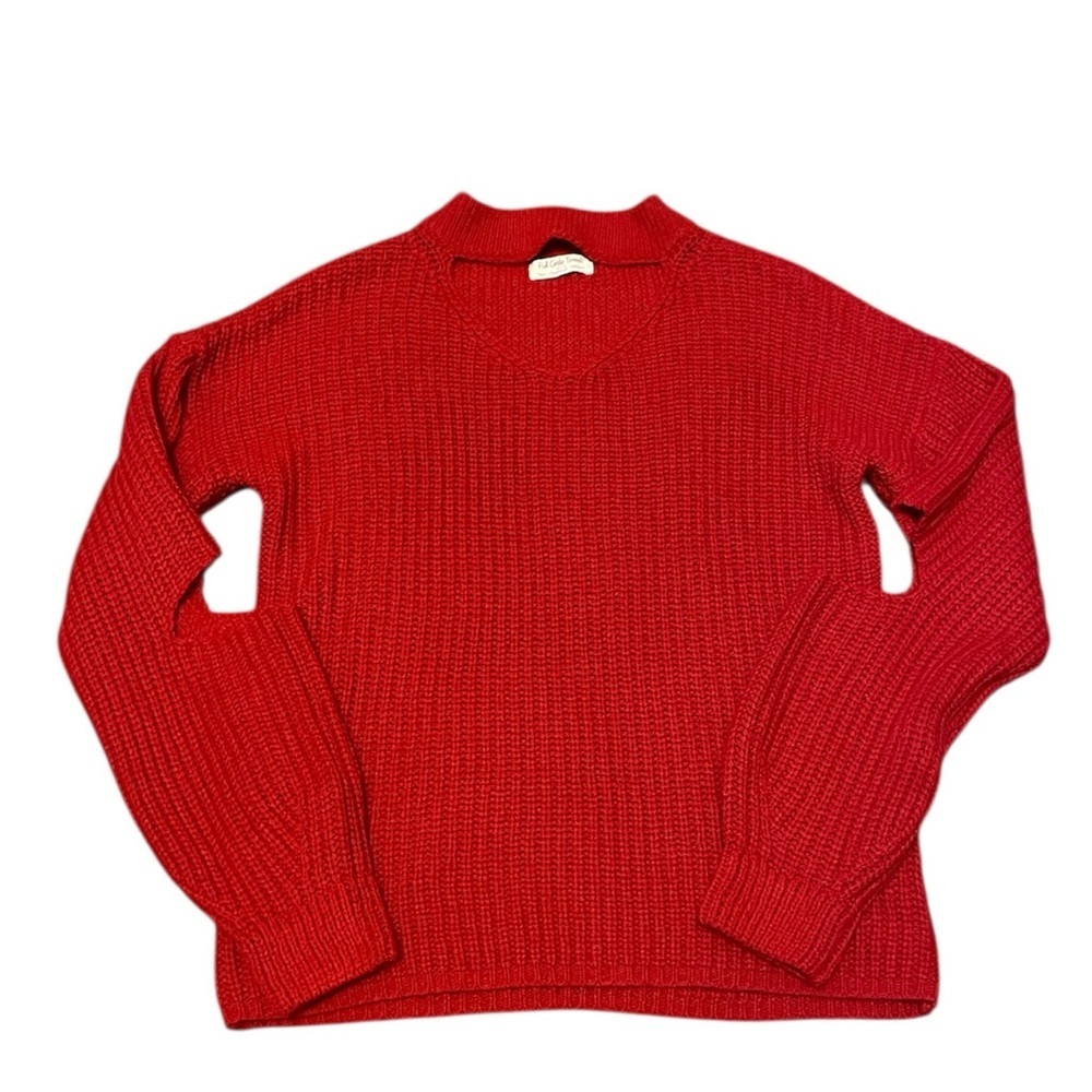 Full Circle Trends Red Knit Unique Cut Out Sweater Women’s EUC